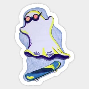 Skater Ghost Sticker